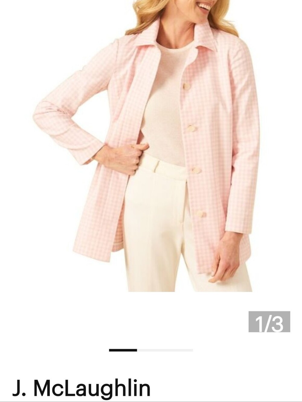 J McLaughlin Tyra Gingham Coat